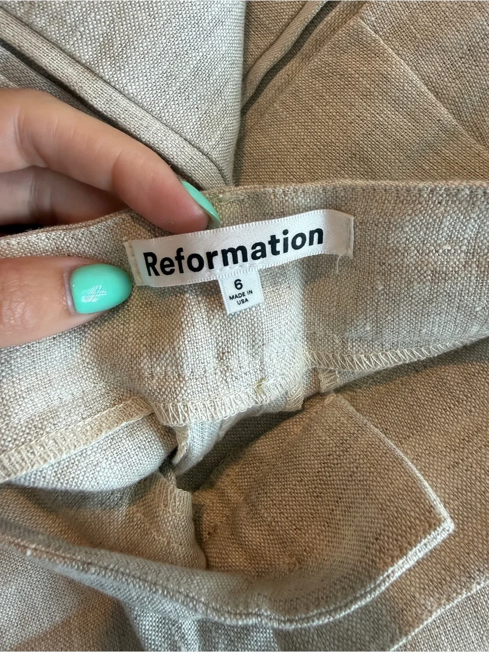 Reformation Mason Linen Wide-Leg Pant